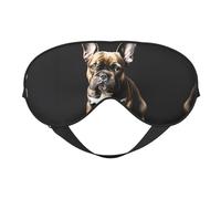 Long Ears French Bulldog Print Soft Eye Mask for Women Men Comfortable with Adjustable Strap for Travel Yoga Nap Shift Work