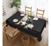 long ears french bulldog print Tablecloth, Square lace farmhouse tablecloth, for indoor and outdoor dining