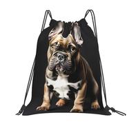 Long Ears French Bulldog Unisex Drawstring Bag Durable Drawstring Backpack Lightweight Gym Sack For Climbing Gym Picnic