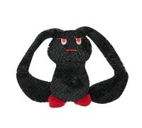 Long Ears Rabbit Dog Squeaker Toys Crinkle Paper Stuffed Interactive Chew Bunny Toy for and Engagement (Black, 35x26.5cm)