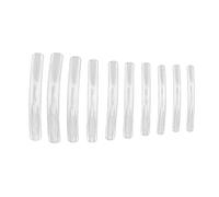 Long False Nail Tips 10PCS ABS Material Salon Nail Art Design Fake Nails Set For Professional Manicure Learning DIY Nail Extension (Flat head transparent color)
