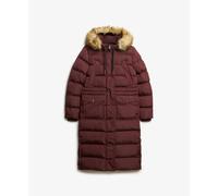 Long faux fur coat for women Superdry Everest Violet L