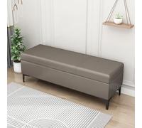 Long Faux Leather Sto Ottoman Bench Upholstered Entryway & Bedroom nizer Recu Toy Box Supports 300 lbs Coffee Table tive