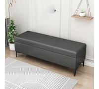 Long Faux Leather Sto Ottoman Bench - Upholstered Entryway & Bedroom nizer Recu Toy Box Supports 300 Lbs Perfect Coffee Table tive