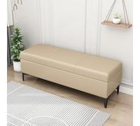 Long Faux Leather Sto Ottoman Bench Upholstered Entryway Fur Recu Toy Box nizer Supports 300 lbs Coffee Table tive