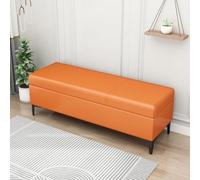 Long Faux Leather Sto Ottoman Bench Upholstered Recu Coffee Table & Toy Box nizer for Bedroom & Entryway Supports 300 Lbs & Functal