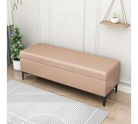 Long Faux Leather Sto Ottoman Bench Upholstered Toy Box nizer for Entryway & Bedroom Supports 300 lbs Recu Coffee Table tive