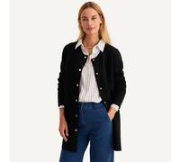 Long Fine Knit Cardigan with Button Fastening Black