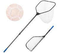 Long Fishing Net, Foldable Landing Net with Telescoping Handle, Rubber Netting, Lightweight & Strong, Length 56″-75″, Hoop Size 20″ x 19″, Depth 24″, 25 lbs. Capacity