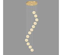 Long Fixtures Stair Foyer Entryway Milk Moon Globe Chandelier Vintage Gold Mid Century Pendant Light Farmhouse Hanging Lamp for Bedroom Kitchen Table Dining Room