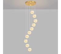 Long Fixtures Stair Foyer Entryway Milk Moon Globe Chandelier Vintage Gold Mid Century Pendant Light Farmhouse Hanging Lamp for Bedroom Kitchen Table Dining Room