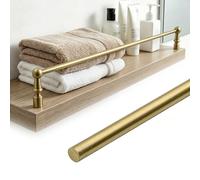 Long Floating Shelf Railing Rod and Adapters, Gallery Rails for Shelves Flexible Customization, Brass Shelf Anti-Tipping Guardrail for Cabinet/Closet/Wardrobe(Only Rod - L 22in/56cm)