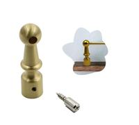 Long Floating Shelf Railing Rod and Adapters, Gallery Rails for Shelves Flexible Customization, Brass Shelf Anti-Tipping Guardrail for Cabinet/Closet/Wardrobe(End Post(2 Pcs))