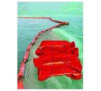 Long Flood Barrier and Floating Containment Boom for River and Waterway Protection