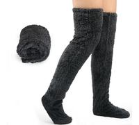 Long Fluffy Socks Over Knee High Socks, Fuzzy Leg Warmers Thigh High Socks Women Thermal Sleeping Socks Cozy Leg Cover Socking Winter Slipper Socks Slipper Gifts for Boots Girls Ladies Christmas Home