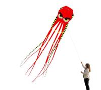 Long Flying Ribbon Tail Beach Toy | Large 26ft Octopus Shape Outdoor Kite | Frameless Parafoil Kites for Adults Family Summer Vacation Birthday Backyard Party Game