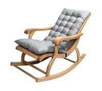 Long Folding Recliner Rocking Chair Cotton Cushion Plush Cushion Bamboo Chair Cushion Wooden Folding Chair High-quality Cushion Gray 1.2 Meters