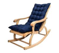 Long Folding Recliner Rocking Chair Cotton Cushion Plush Cushion Bamboo Chair Cushion Wooden Folding
