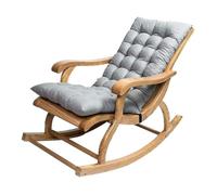 Long Folding Recliner Rocking Chair Cotton Cushion Plush Cushion Bamboo Chair Cushion Wooden Folding Chair High-quality Cushion Gray 1.2 Meters