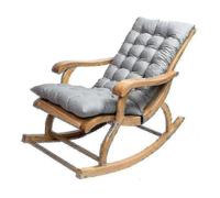 Long Folding Recliner Rocking Chair Cushion, Gray 1.2m, Brushed Fabric Pearl Cotton Fill, Non-slip For Sun Lounger Garden Chair