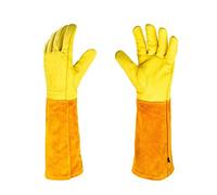 Long Gardening-Gloves Women/Men-Thorn Proof Rose Pruning Heavy Duty Gauntlet(Giallo,Small)