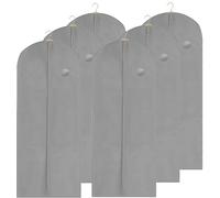Long Garment Bag, Grey Dress Cover, 6 Pack, 60cm x 150cm, Clothing Storage Bags, Travel, Weddings, Suits, Dresses, Water Resistant Protective Cover, Garment Suit Cases