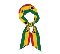 Long Ghana National Flag Silk Scarf With National Flag Elements | Polyester Fabric Is Smooth And Drapey | Backpack | Wrist Decoration Is Versatile