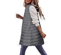 Long Gilet for Women UK Sale Clearance,Ladies Outerwear Gilets and Body Warmers Quilted Winter Vest Petite Elegant Coat Sleeveless Down Jacket Warm Lightweight Puffer Jacket with Pockets