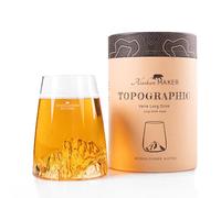 Alaskan MAKER Long Glass 450ml - Premium Crystalline Glass Hand Blown with Embossed Mountains | Cocktail, Beer or Soft TOPOGRAPHIC (Grossglockner)