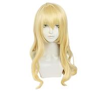 Long Gold Anime Cosplay Wigs for Women Halloween Costume Full Wig for Female Long Wavy Curly Wig Synthetic Hair Wigs for Cosplay Party