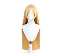 Long Gold Cosplay Wigs for Women Long Straight Wig with Side Bangs Female Role Anime Costume Wig Natural Looking Hair Replacement Wigs Synthetic