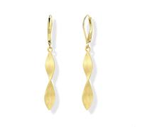 Long Gold Twisted Earrings for Women, Hypoallergenic 14k Goldplated Hammer Earring Trendy Statement Boho Handmade Earrings Gold Long Spiral Drop Dangle Leverback earring for Lady Jewelry Gifts