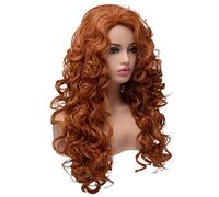 Long Hair Curly Wavy Full Head Halloween Wigs for Women Cosplay Costume Party Hairpiece (Black) Black Cosplay Anime Wig Coser (Color : Copper Red)