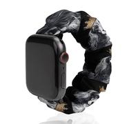 Long Hair Dog Printed Scrunchie Watch Band Compatible with IWatch Soft Elastic Replacement Straps