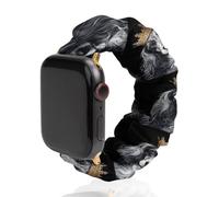 Long Hair Dog Printed Scrunchie Watch Band Compatible with IWatch Soft Elastic Replacement Straps
