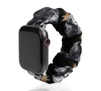 Long Hair Dog Printed Scrunchie Watch Band Compatible with IWatch Soft Elastic Replacement Straps