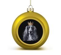 Long Hair Dog Shiny Christmas Ball Ornaments for Xmas Tree Hanging Balls Holiday Party Decoration 4PCS