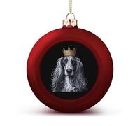 Long Hair Dog Shiny Christmas Ball Ornaments for Xmas Tree Hanging Balls Holiday Party Decoration 4PCS