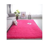 (Long hair - magenta, 40*60cm) Long-haired plush solid-color carpet, thickened skin-friendly and comfortable floor mat for the living room, and bedside blanket for the bedroom