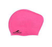 Long Hair Silicone Swim Cap Aquafeel Pink One Size