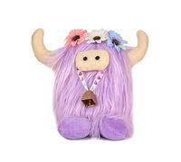 Long-haired Bull-Cute Sitting-Puppet Plush Toy Kindergarten Story Interactive-Props Parent-child Game Doll Wedding Party Decorative Cow Ornament in Cloth-souvenir From Scotland-lifelike Cozy Pillow