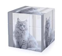 Long Haired Cat Magic Cube,The Original 3x3 Cube,Speed Cube Problem-Solving Brain Teaser,Easy Turning Sensory Puzzle Toy,Sensory Stress Relief Form Fidget Toys
