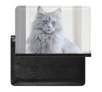 Long Haired Cat Passport Holder & Travel Wallet Passport Cover Protector Essentials with Credit Card Slots