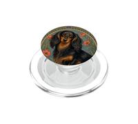Long Haired Dachshund Art Nouveau Dog Art PopSockets PopGrip for MagSafe