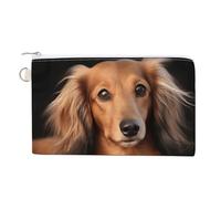 Long Haired Dachshund Coin Purse with Zipper Coin Wallet Coin Pouch Canvas Change Purse Pouch Zero Wallet Coin Bag