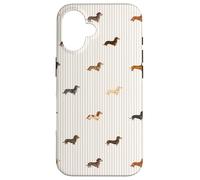 Long-Haired Dachshund, Mini Cream, Wire Doxie Cute Pattern Case for iPhone 16