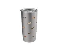 Long-Haired Dachshund, Mini Cream, Wire Doxie Cute Pattern Stainless Steel Insulated Tumbler