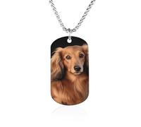 Long Haired Dachshund Necklace Gift for Girlfriend Boyfriend, Long Chain Pendant Custom with Picture, Personalized Necklace Gift for Christmas Anniversary Family Birthday Valentine's Day