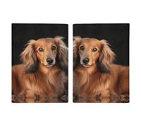 Long Haired Dachshund Passport Holder for Women Men PU Leather Passport Travel Wallet with Multiple Pockets