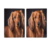 Long Haired Dachshund Passport Holder Personalized Passport Wallet for Women Men Travel Document Organizer Holder